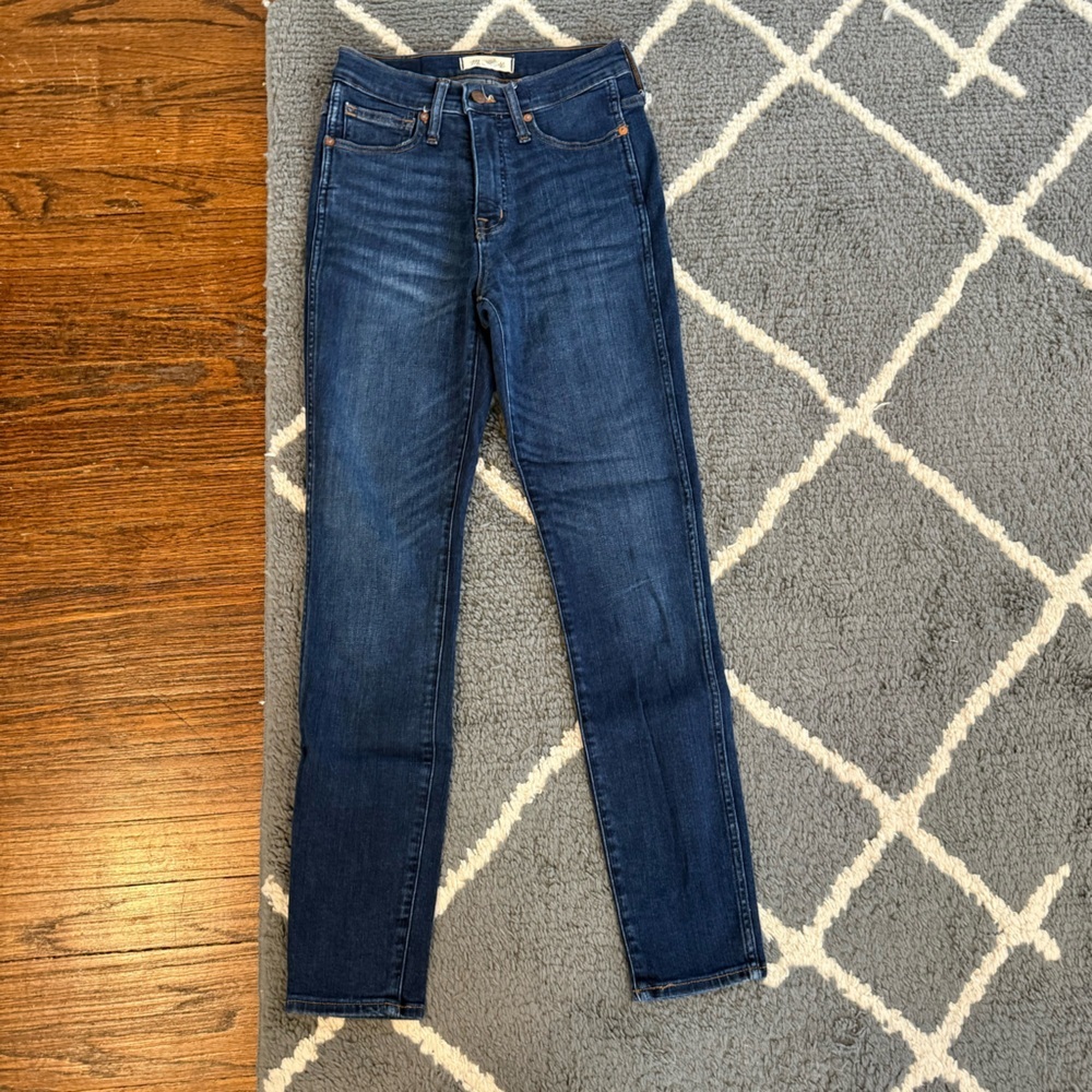 Madewell 10” High Rise Dark Blue Skinny Jeans